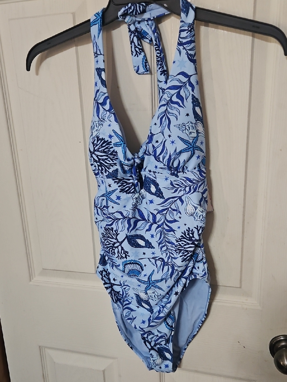 STELLA PARKER BLUE SHORE ONE PIECE SWIMSUIT: TUMMY TONER: NEW WITH TAGS: SIZE M